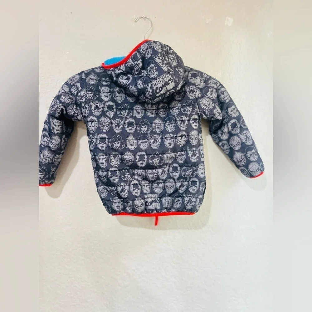 Marvel Character Kids' Reversible Jacket (Marvel/Blue, size 5 good condition